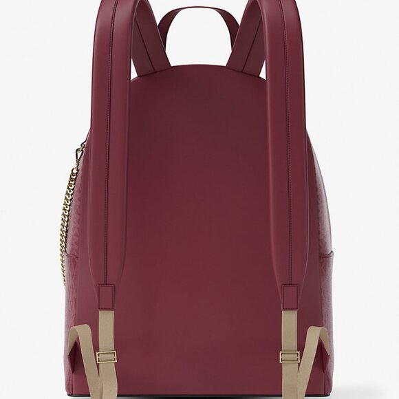 New Michael Kors Slater Large Signature Logo Backpack Cherry main image 4